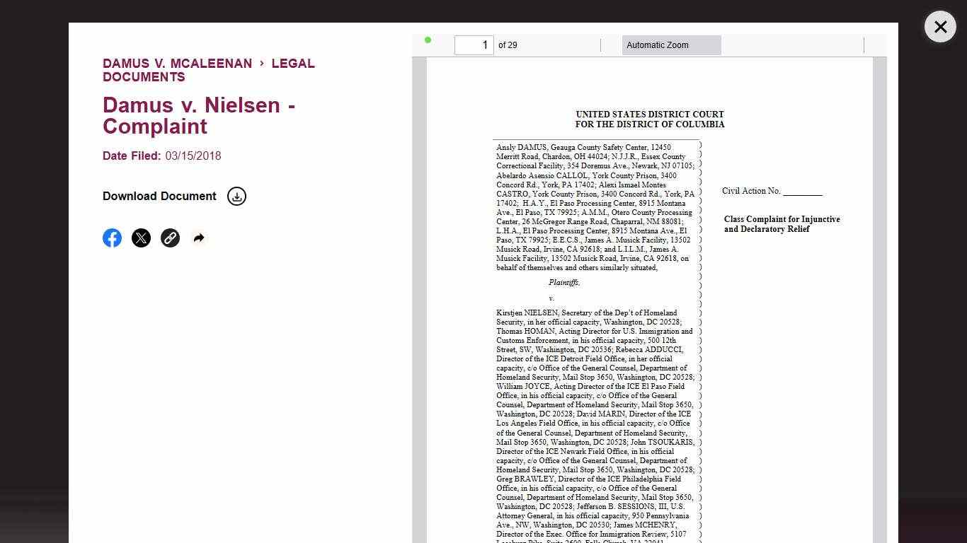 Damus v. McAleenan American Civil Liberties Union